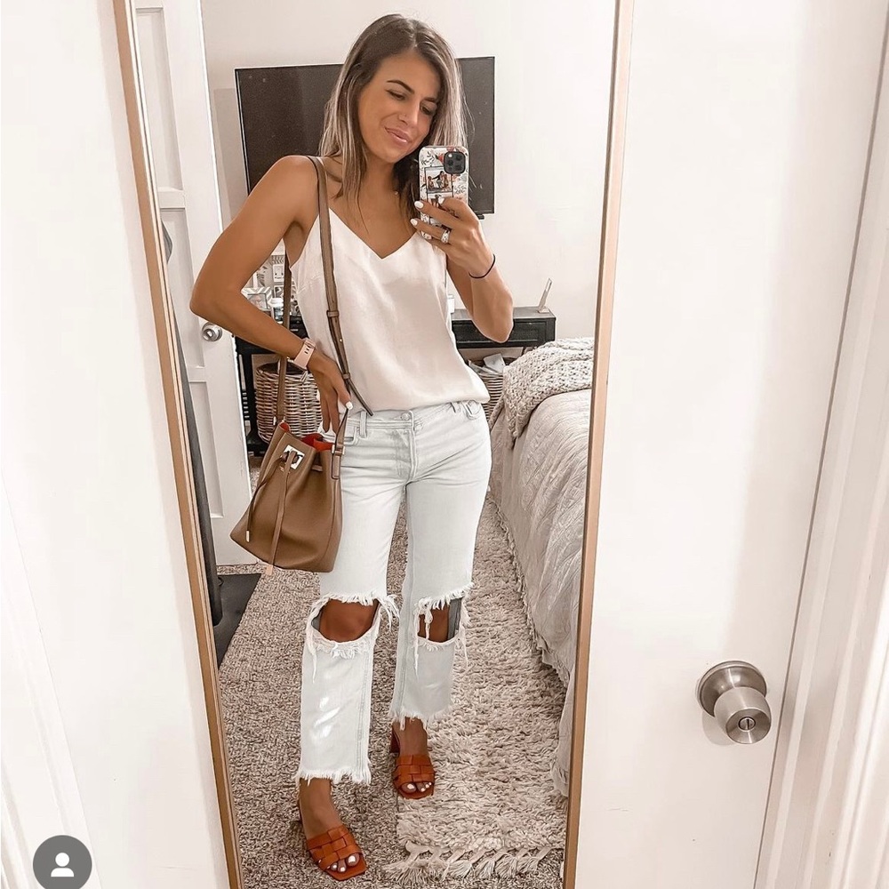 Free People Busted Knee Destroyed Jeans Light Wash